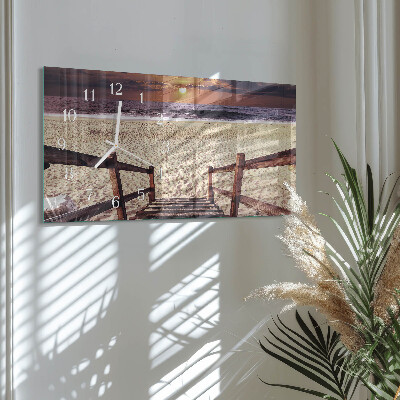 Horizontal wall clock Stairs to the beach
