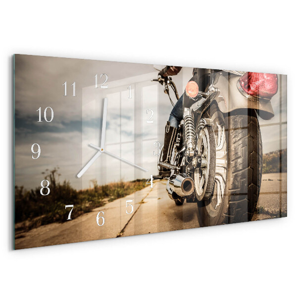 Horizontal wall clock Motorbike