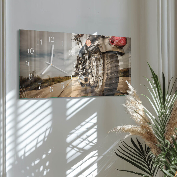 Horizontal wall clock Motorbike