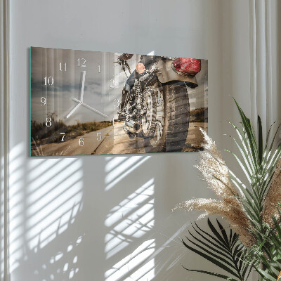 Horizontal wall clock Motorbike