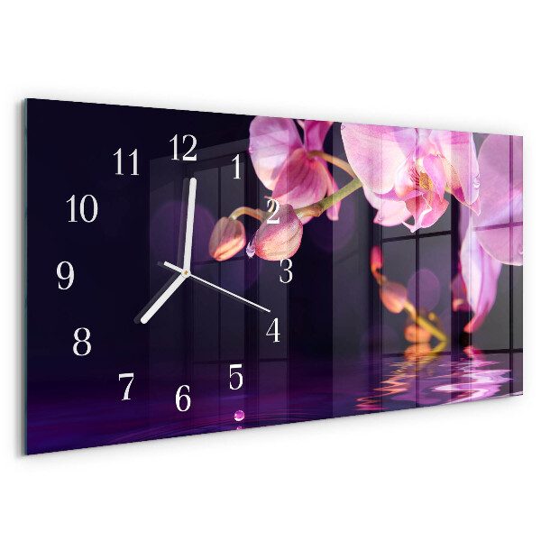 Horizontal wall clock Orchid