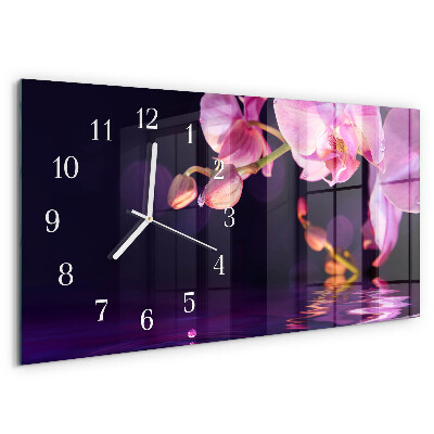 Horizontal wall clock Orchid