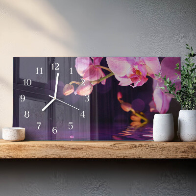 Horizontal wall clock Orchid
