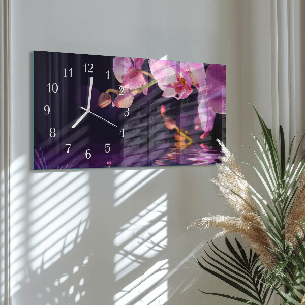 Horizontal wall clock Orchid