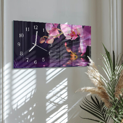 Horizontal wall clock Orchid