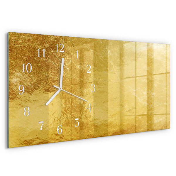 Horizontal wall clock Metallic texture