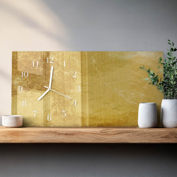 Horizontal wall clock Metallic texture