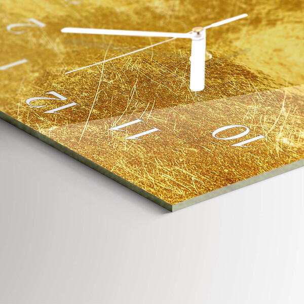 Horizontal wall clock Metallic texture