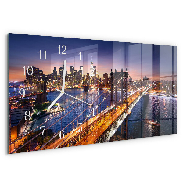 Horizontal wall clock New York