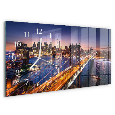Horizontal wall clock New York