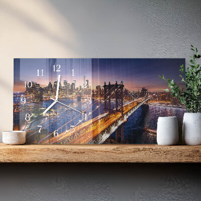 Horizontal wall clock New York