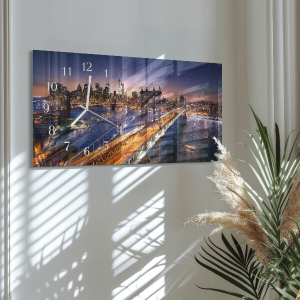 Horizontal wall clock New York