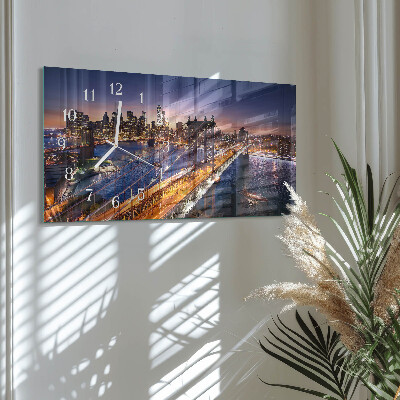 Horizontal wall clock New York