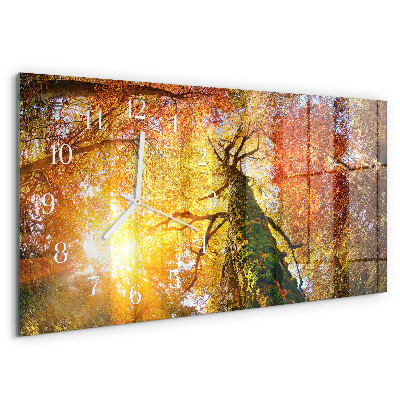Horizontal wall clock Autumn