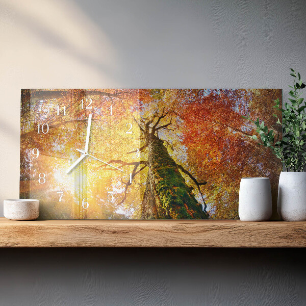 Horizontal wall clock Autumn