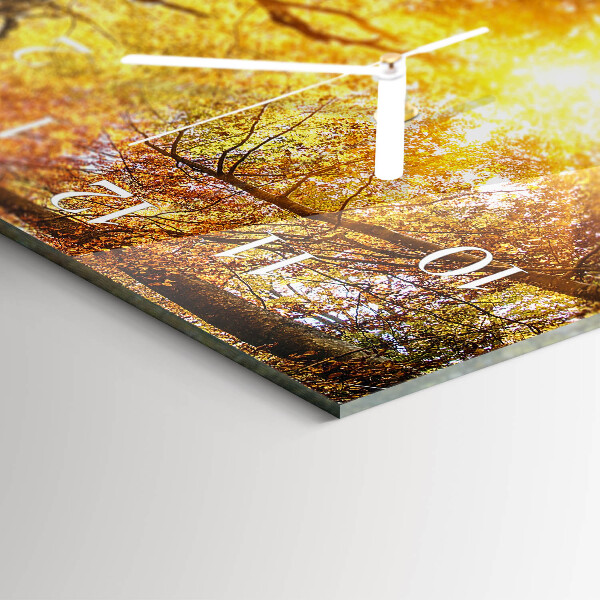 Horizontal wall clock Autumn