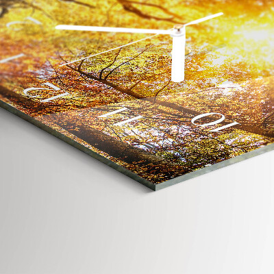 Horizontal wall clock Autumn