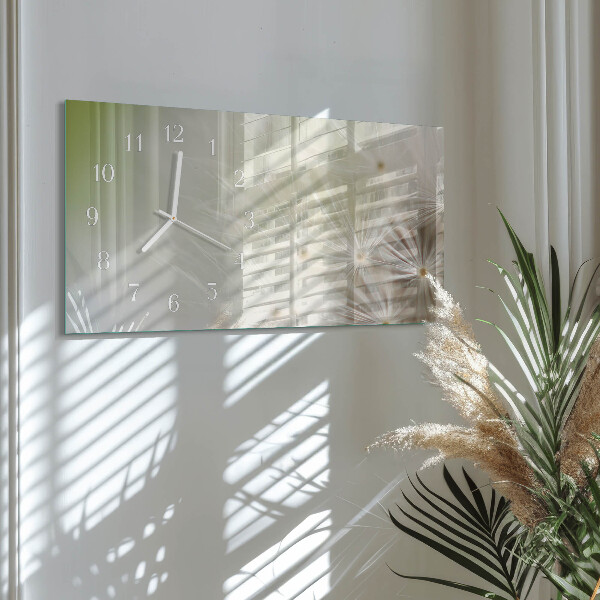 Horizontal wall clock Dandelion