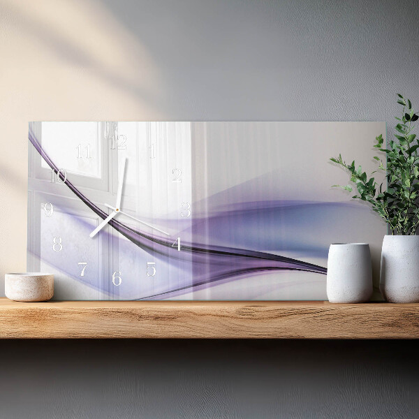 Horizontal wall clock Waves of color