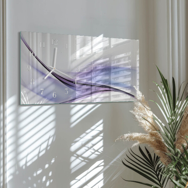 Horizontal wall clock Waves of color