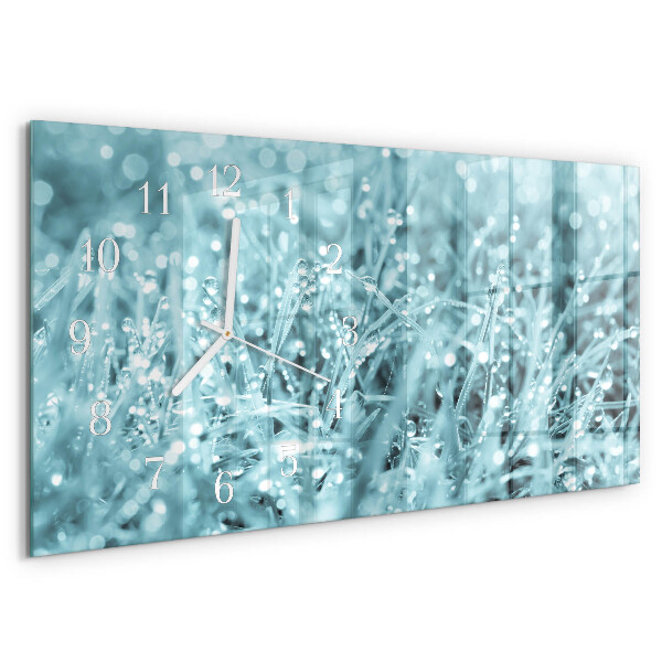 Horizontal wall clock Cold dew