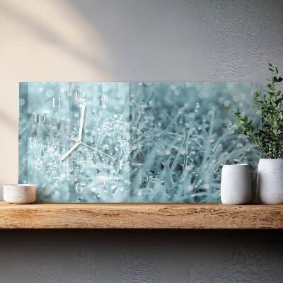 Horizontal wall clock Cold dew