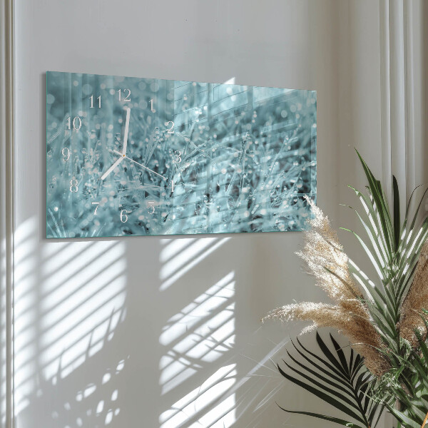 Horizontal wall clock Cold dew