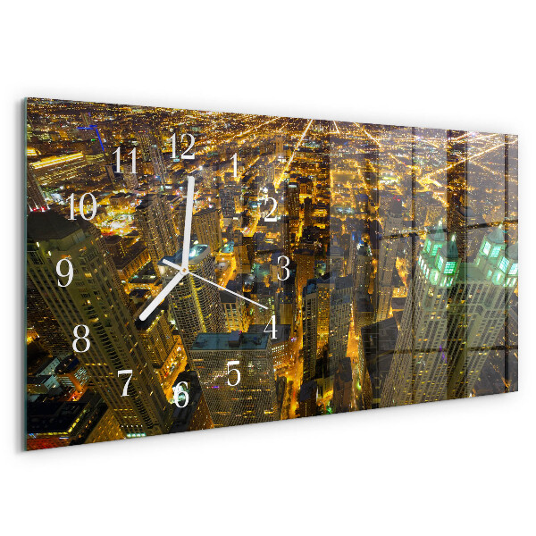 Horizontal wall clock City at night