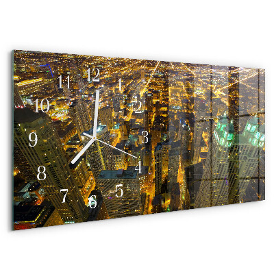 Horizontal wall clock City at night