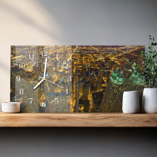 Horizontal wall clock City at night