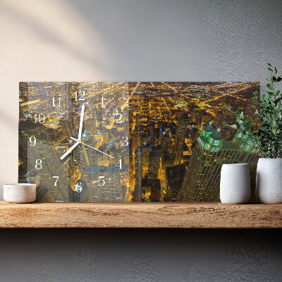 Horizontal wall clock City at night