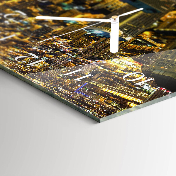 Horizontal wall clock City at night