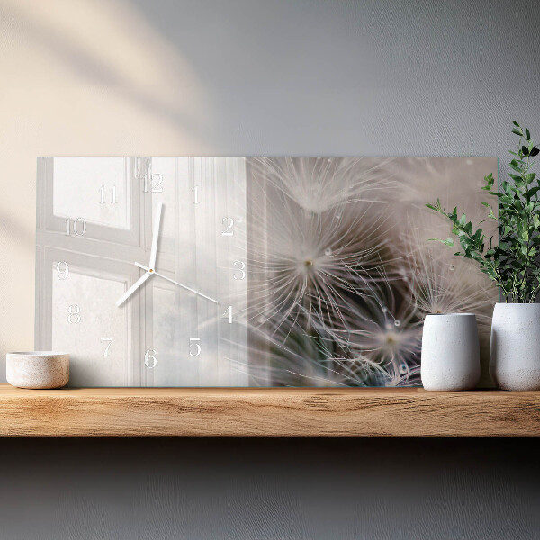 Horizontal wall clock Dandelion