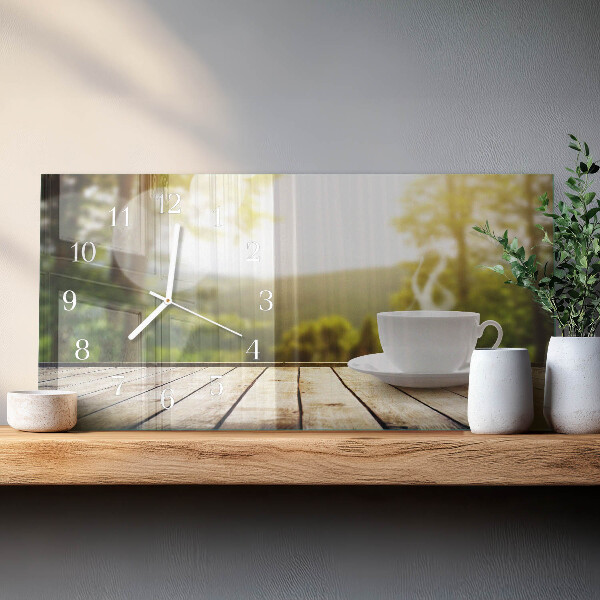 Horizontal wall clock Coffee
