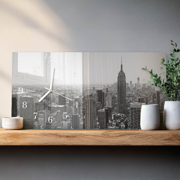 Horizontal wall clock New York