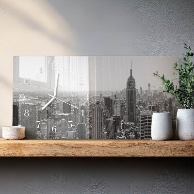 Horizontal wall clock New York