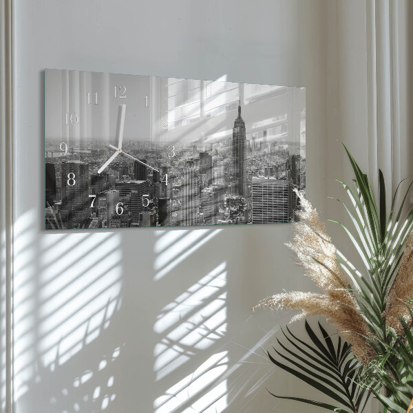 Horizontal wall clock New York