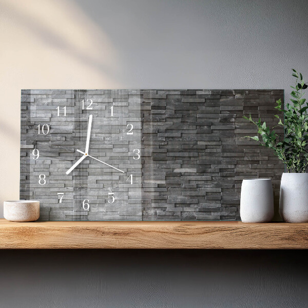 Horizontal wall clock Stone structure