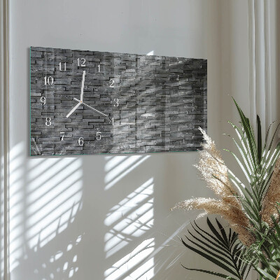 Horizontal wall clock Stone structure