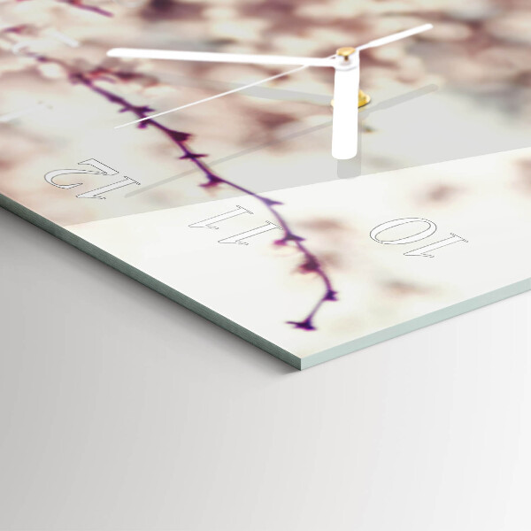 Horizontal wall clock Cherry blossoms