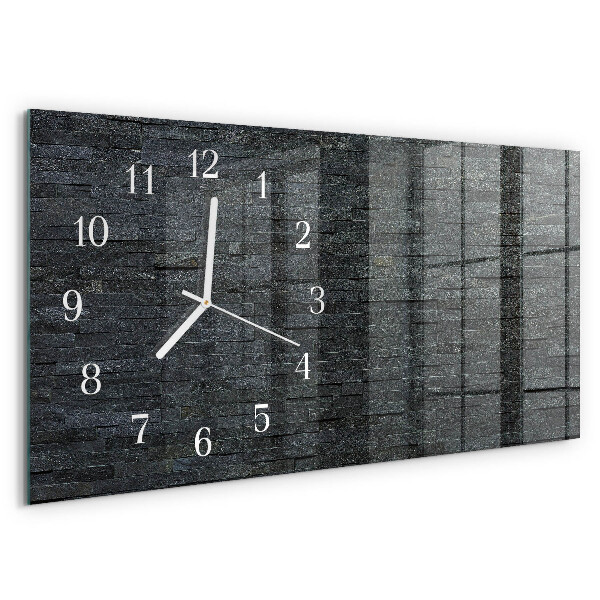 Horizontal wall clock Slate stone