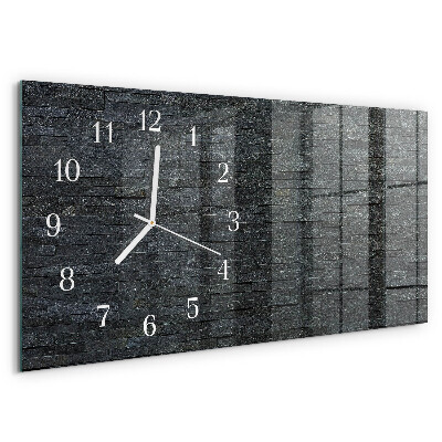 Horizontal wall clock Slate stone