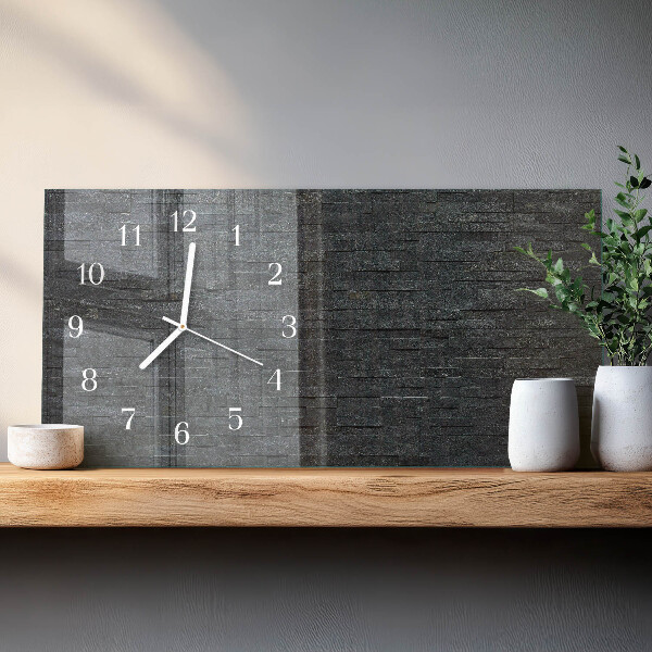 Horizontal wall clock Slate stone