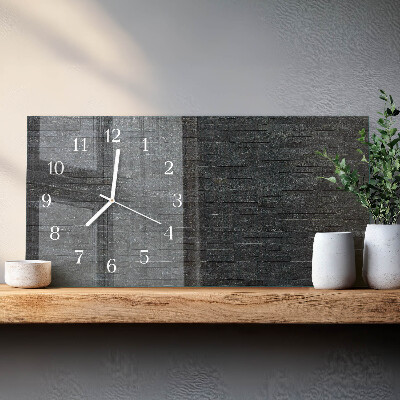 Horizontal wall clock Slate stone