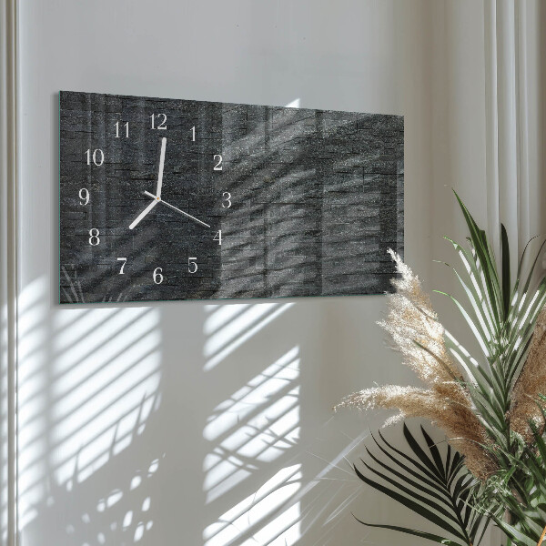 Horizontal wall clock Slate stone