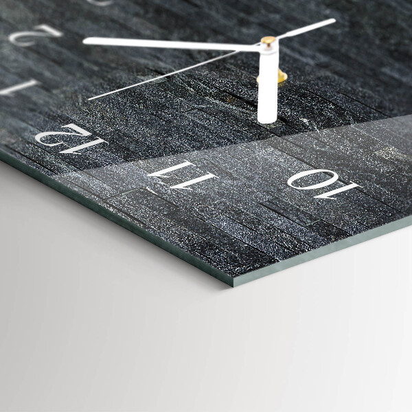 Horizontal wall clock Slate stone