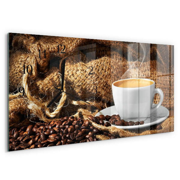 Horizontal wall clock Coffee Beans