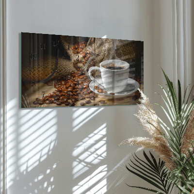 Horizontal wall clock Coffee