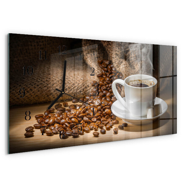 Horizontal wall clock Coffee
