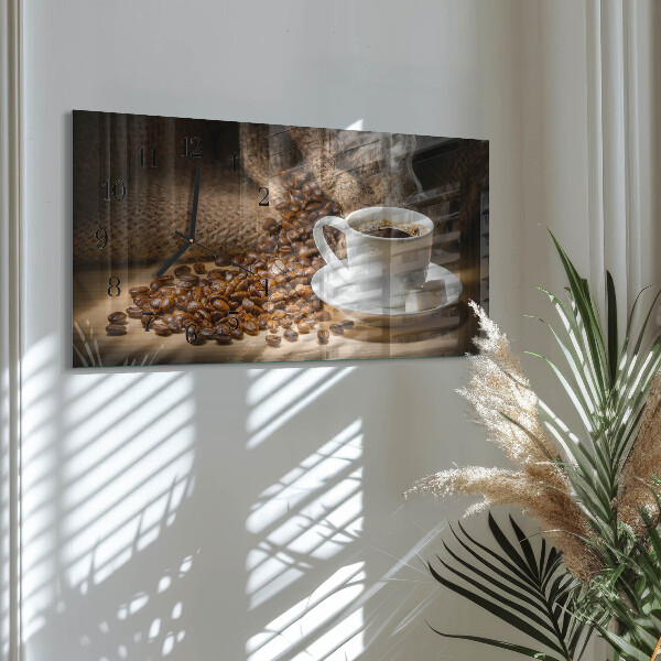 Horizontal wall clock Coffee